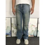 Enfants Riches Deprimes Flare Ripped Blue Trousers