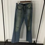 Enfants Riches Deprimes Flare Ripped Blue Trousers