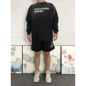 Enfants Riches Deprimes Logo Text Black Long Sleeve