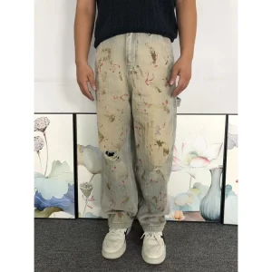 Enfants Riches Deprimes Paint Splatter Cream Trousers